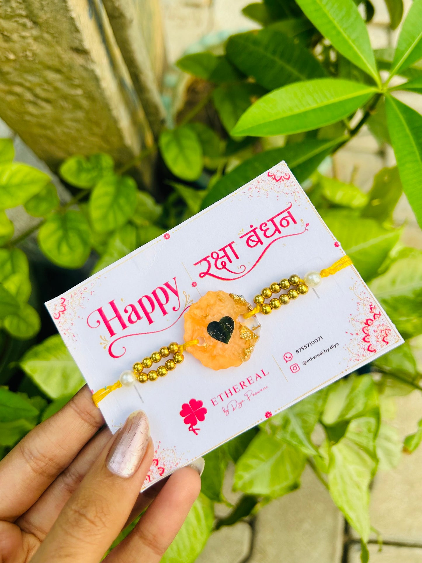 Heart- resin rakhi💕