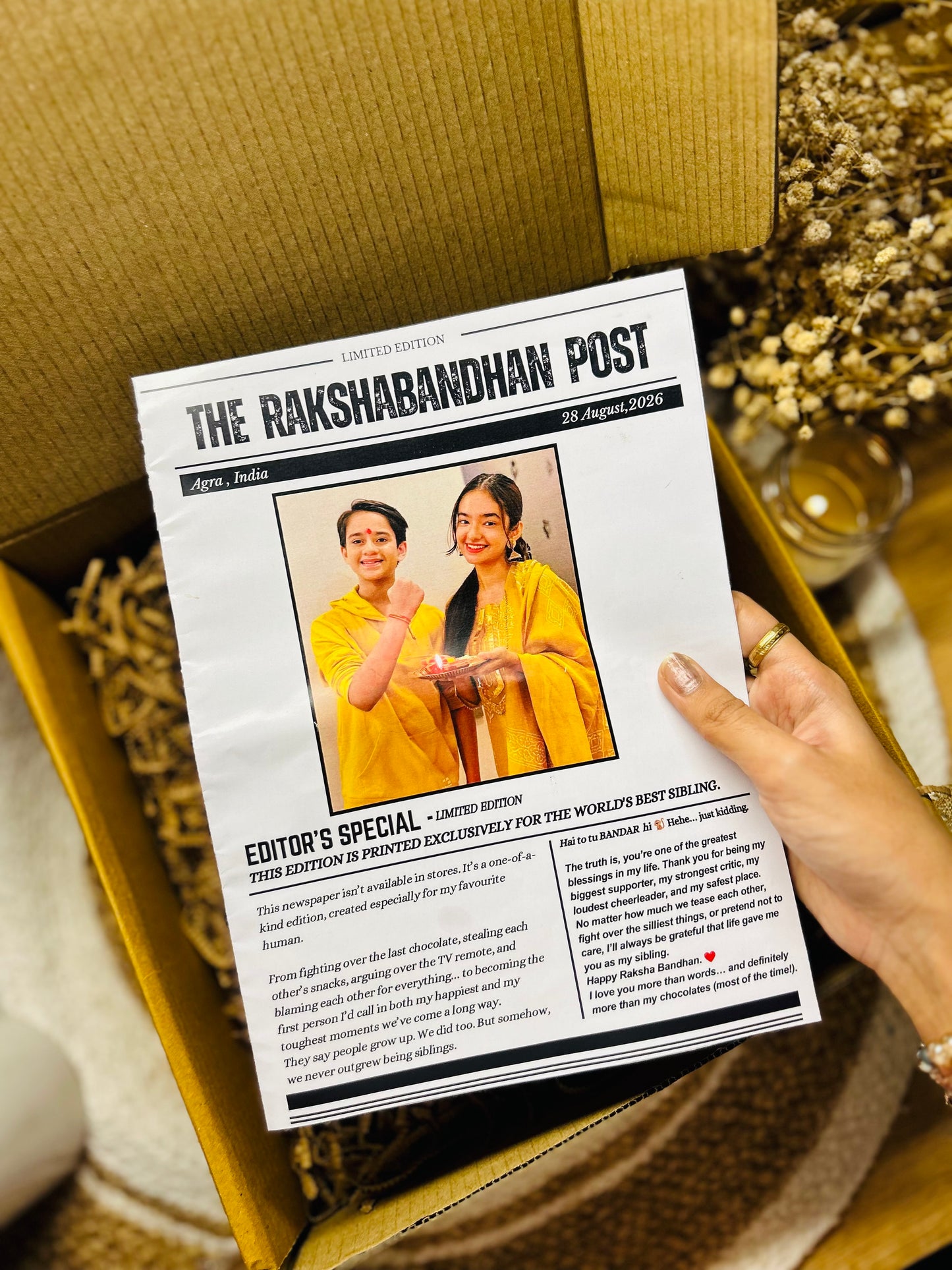 Rakshabandhan post- Custom newspaper✨💗