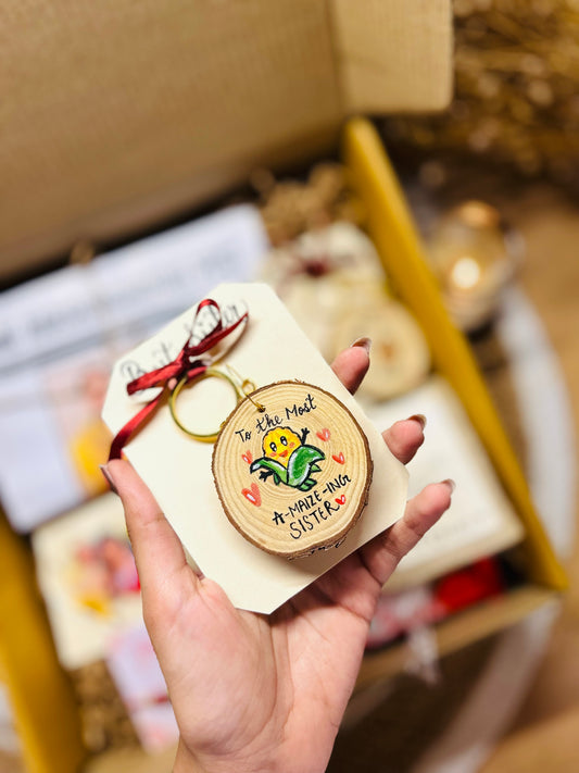 Amazing sister✨- Pun handpainted Keychain 💕