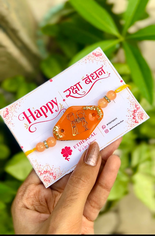 Siblings🧡- Resin rakhi