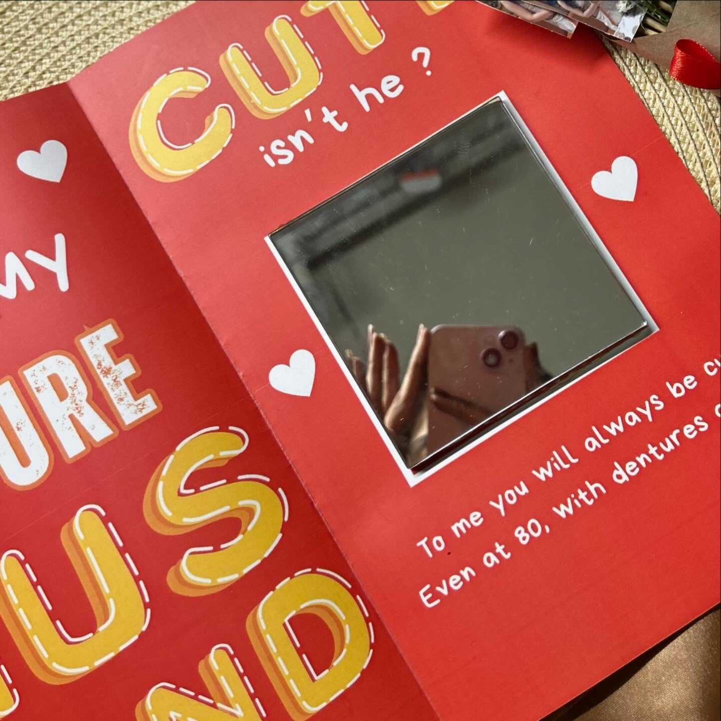 "Hey Hi—Meet My Husband" Mirror Card