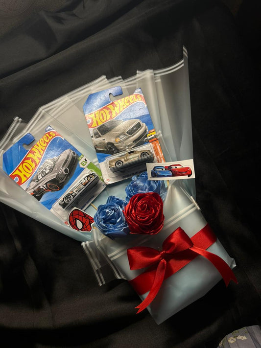 Hot Wheels Bouquet with Ribbon Flowers
