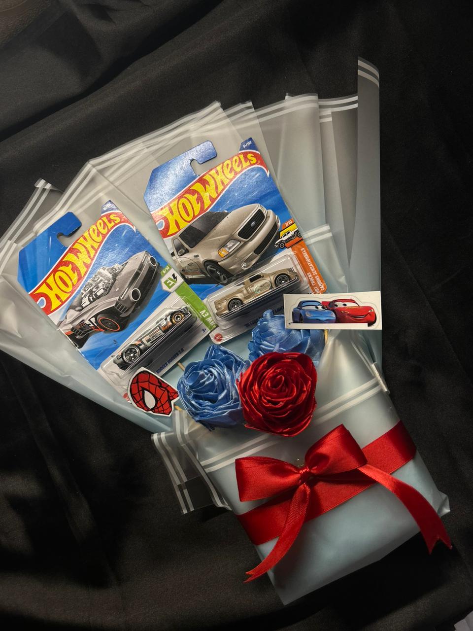 Hot Wheels Bouquet with Ribbon Flowers