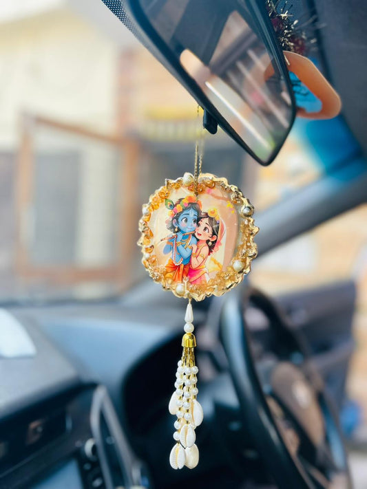 "Radha-Krishna" Dual sided Car Hanging