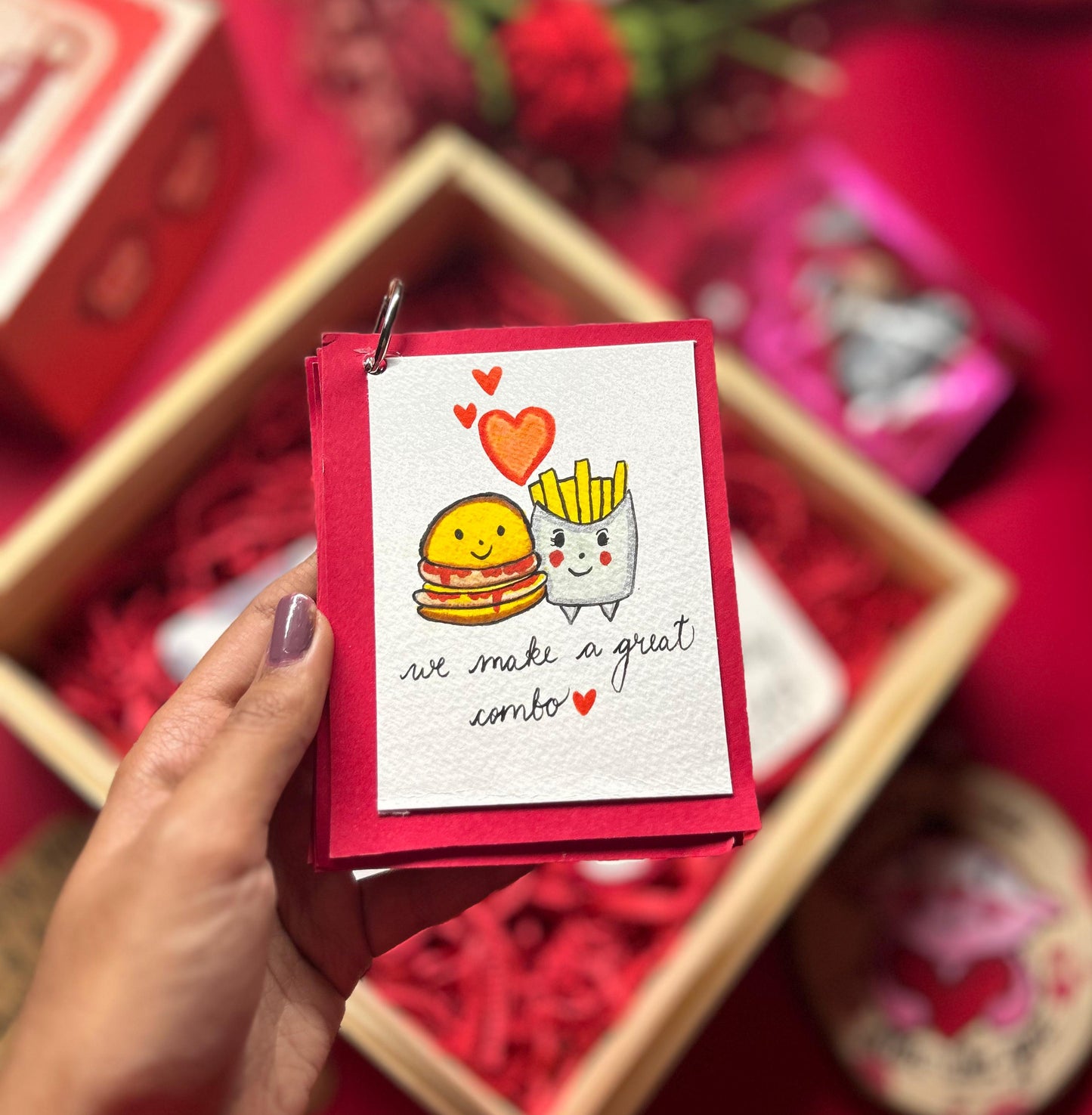 " Hand-painted Pun Card Book"