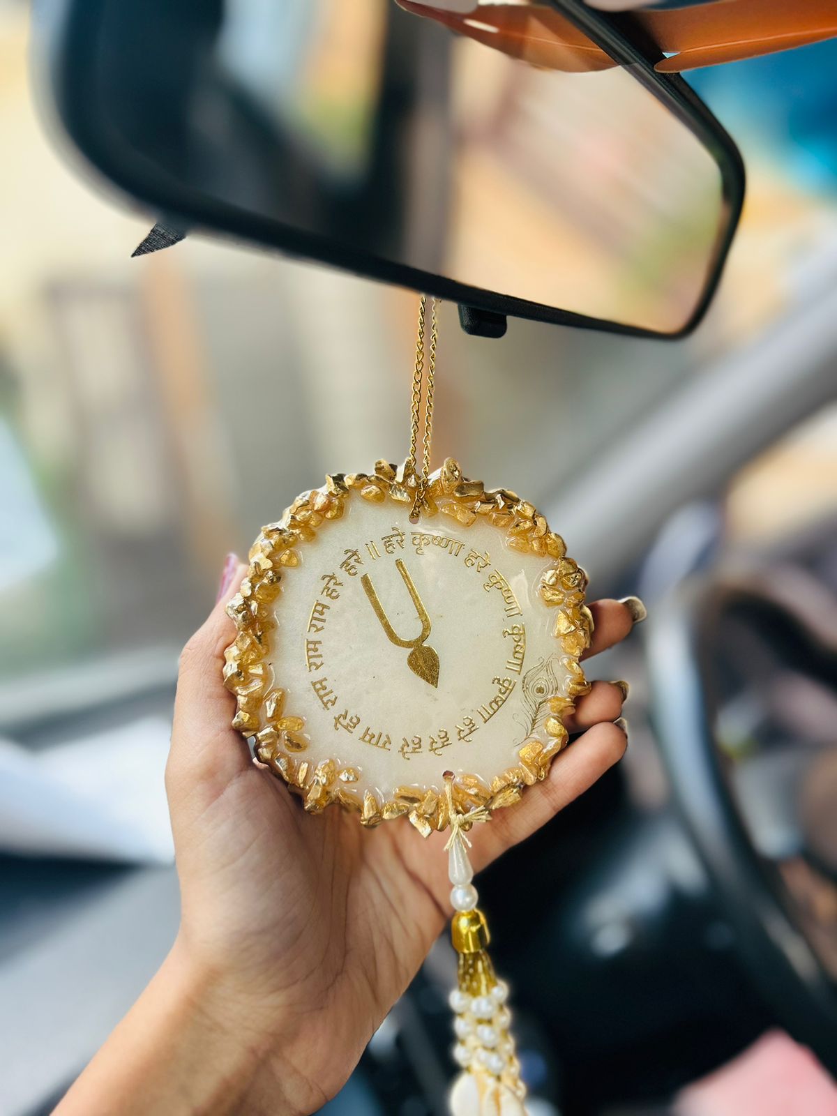 "Radha-Krishna" Dual sided Car Hanging